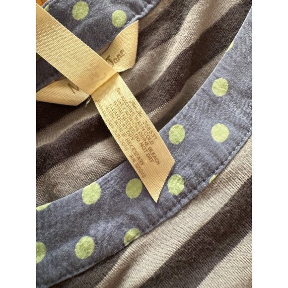 Matilda Jane Womens Top M Striped Polka Dot Tunic Gray Blue Lightweight - Picture 3 of 7